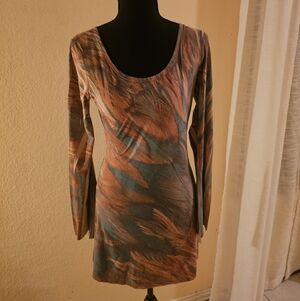 Agaci Suede Long Sleeve Dress - Size S